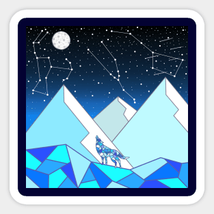 Howling Night Sky Sticker